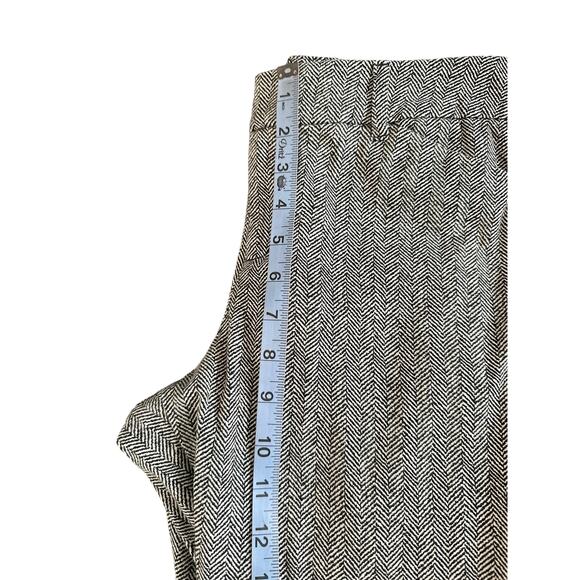 Old Navy Black White Herringbone Career Straight Leg Pixie Dress Pants Size 6 - Picture 11 of 13